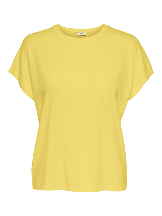 JDYNELLY S/S O-NECK TOP JRS NOOS YELLOW CREAM