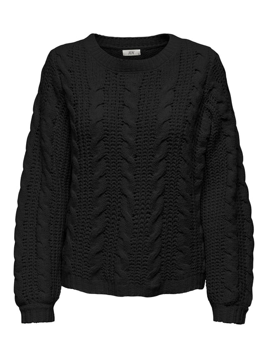 JDYJOSIA L/S CABLE FRONT PULLOVER KNT BLACK